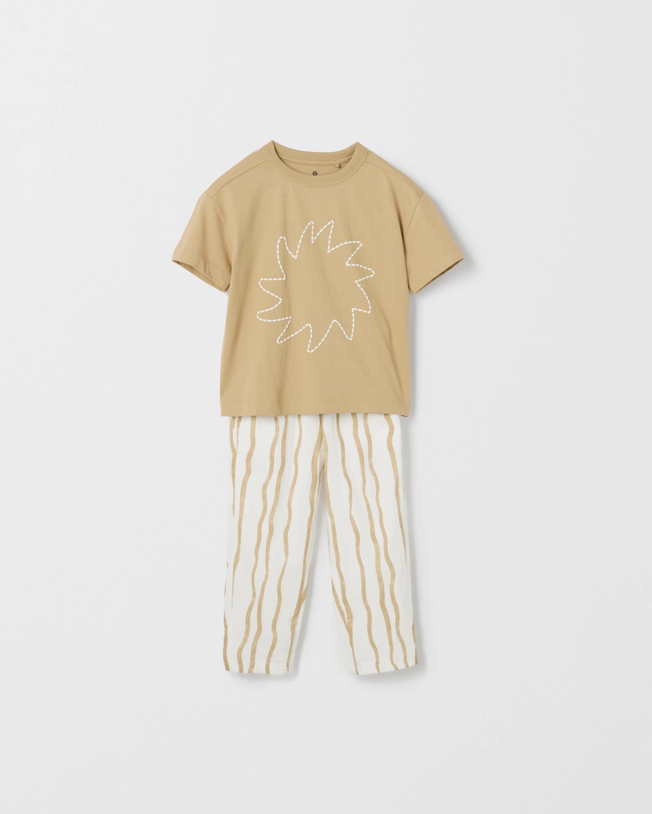 T-Shirt and Pants 2 Piece Set - Beige 5 of 5