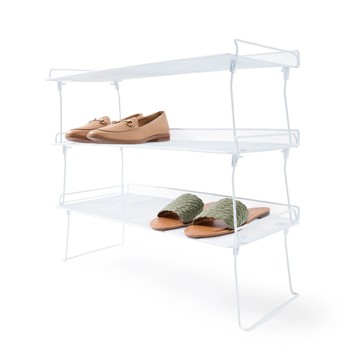 Stackable Wire Shoe Shelf  White - Anko