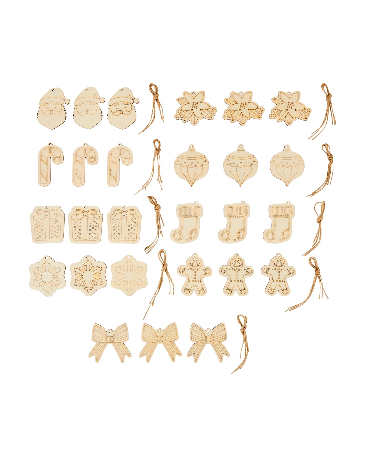 Anko 27 Piece Craft Wood Blank Christmas Shapes 2 of 3