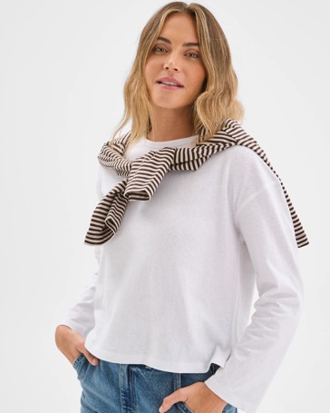 Australian Cotton Long Sleeve Relaxed Slub T-Shirt