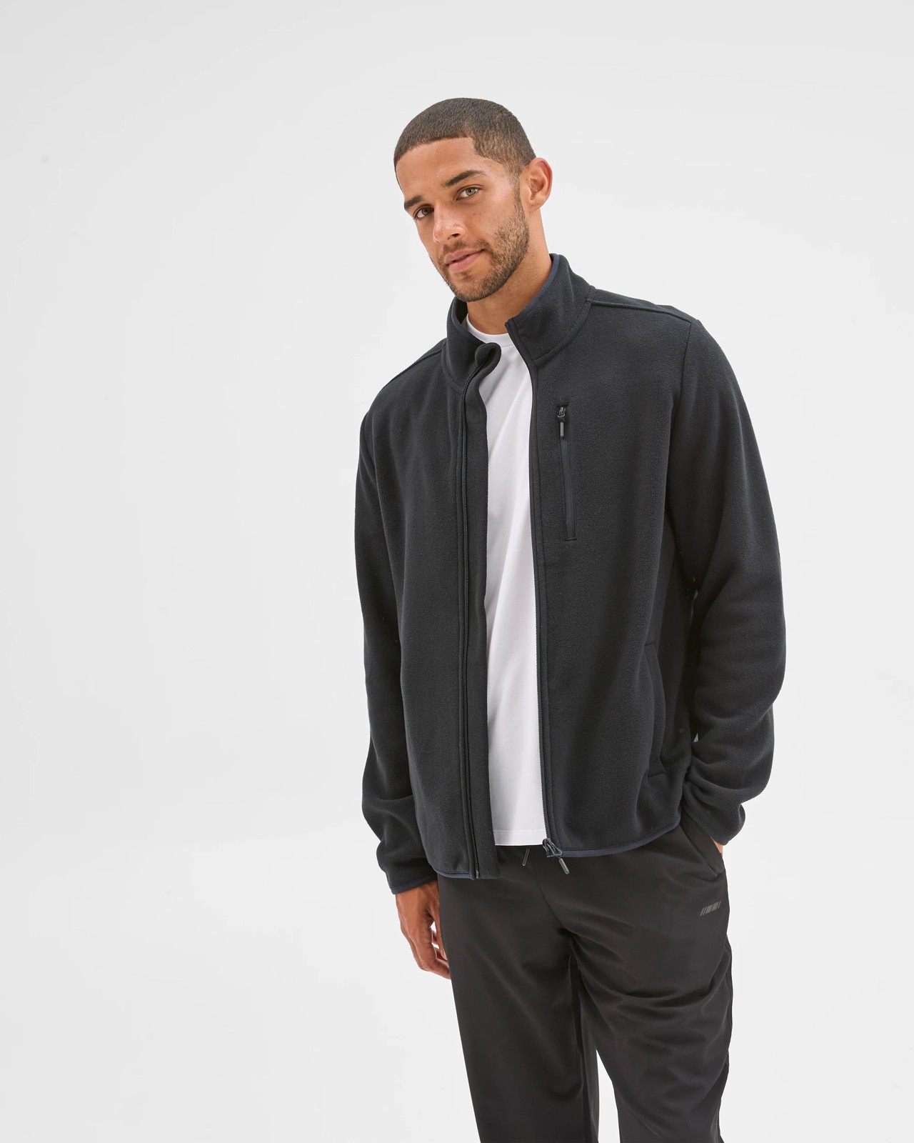 Active Polar Fleece Zip Through Jacket - Black 3 of 6