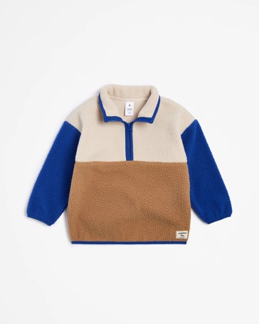 Qtr Zip Spliced Teddy Fleece Jumper