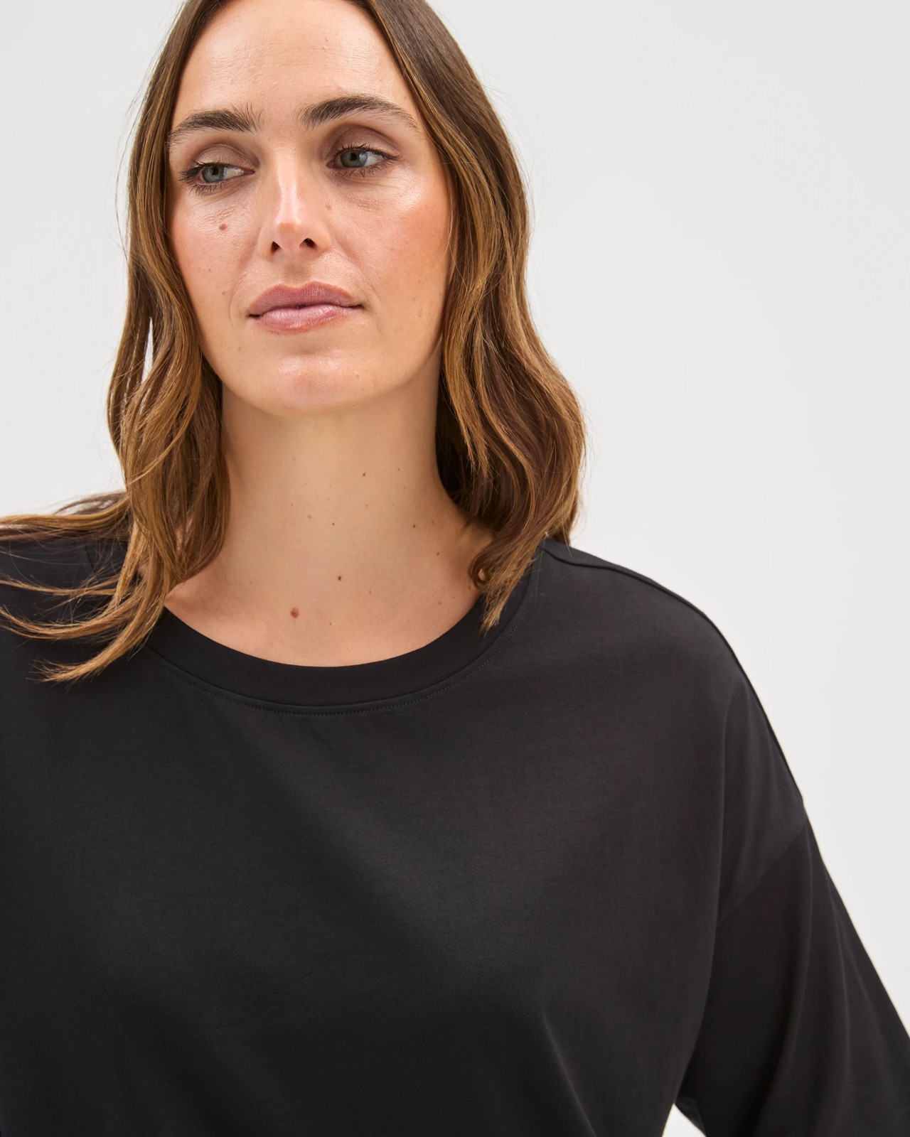 Boxy Crew Neck T-Shirt - Black 5 of 5