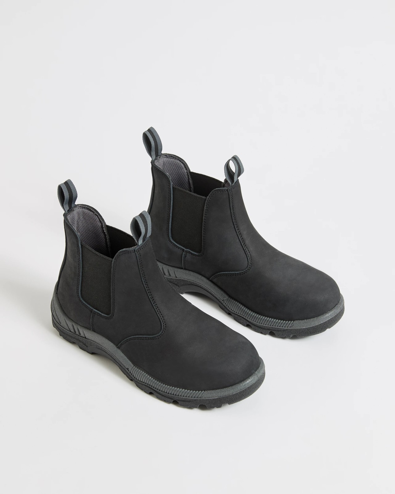 Graphite Genuine Leather Slip-On Safety Work Boots - Black 2 of 4