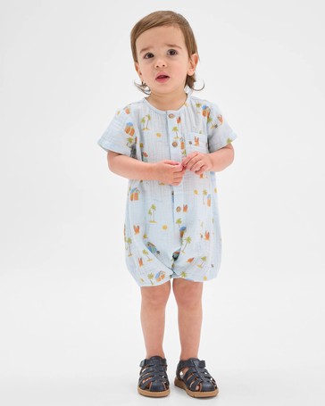 Baby Organic Cotton Woven Romper