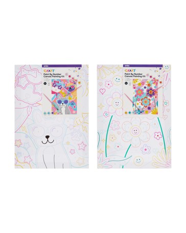 Anko 13 Piece Paint by Numbers Canvas Painting Kit - Assorted