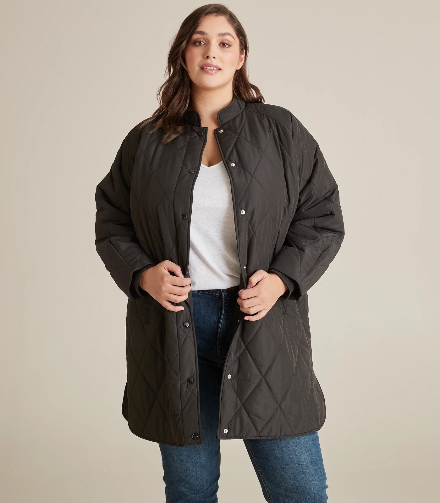 Plus size 2024 longline puffer jacket