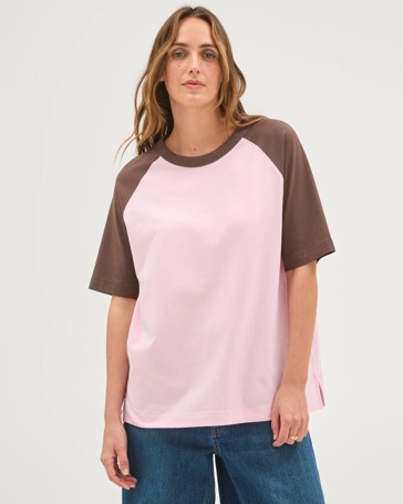 Australian Cotton Raglan Sleeve Boxy T-Shirt