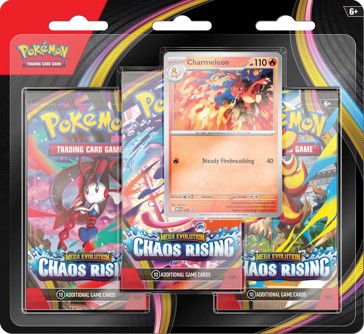 Pre-Order Pokemon TCG: Mega Evolution—Chaos Rising Three-Booster Blister - Assorted