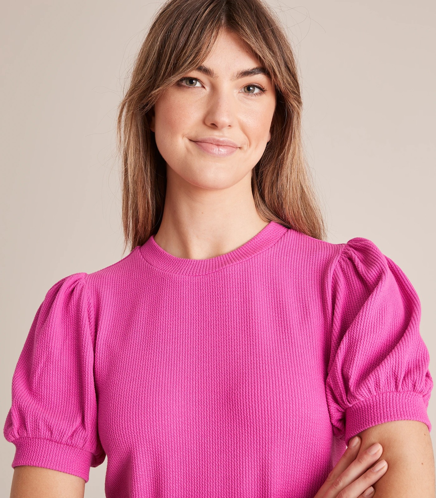 Puff Sleeve Rib T-Shirt 2 of 5