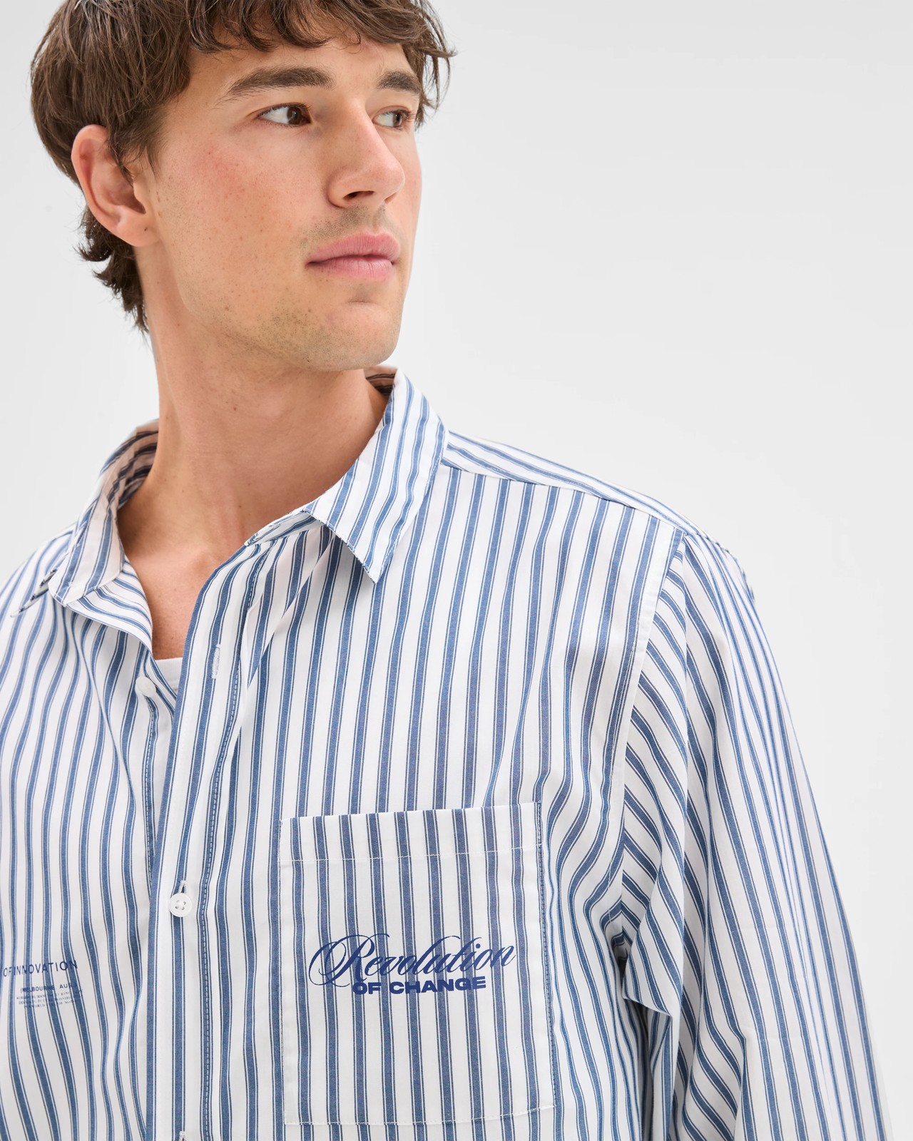 Commons Australian Cotton Business Shirt - White Stripe 5 of 6