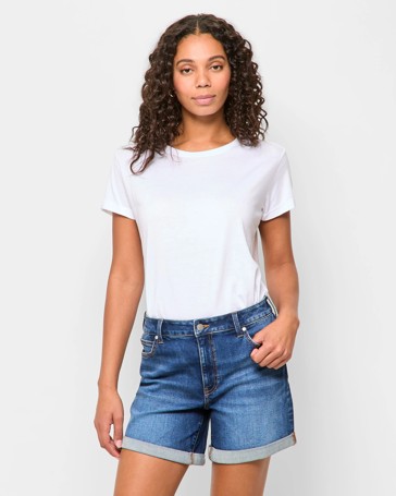 Roll Cuff Denim Shorts