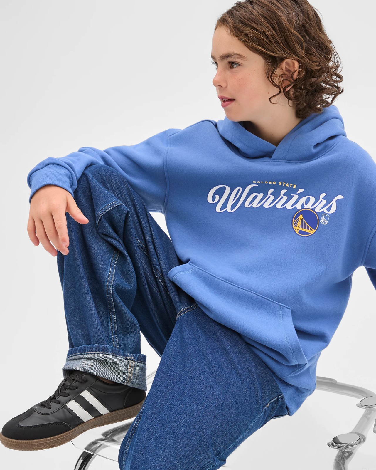 NBA Australian Cotton Blend Oversized Popover Sweat Top - Blue 5 of 5