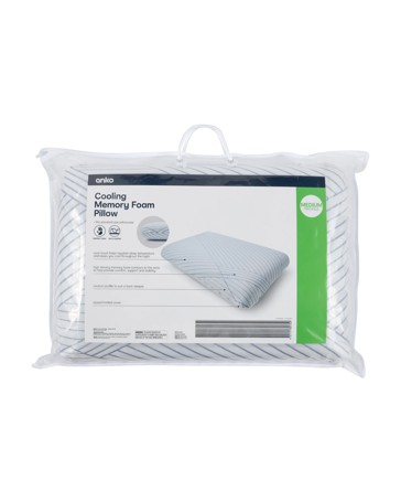 Anko Cooling Memory Foam Pillow - Medium Profile - White