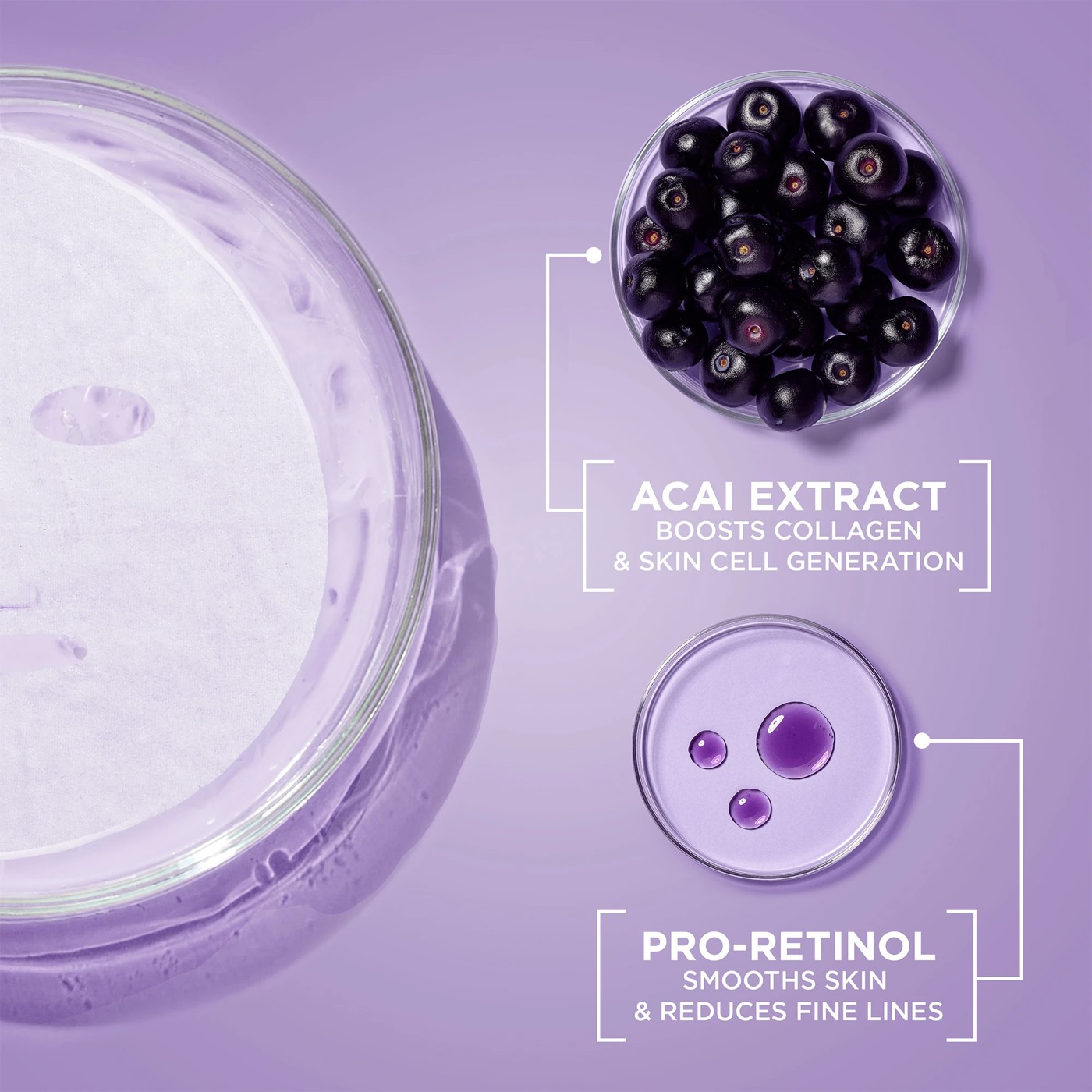 Garnier SkinActive Smoothing Serum Mask 28g - Glycerin, Pro-Retinol and Acai Extract 2 of 6