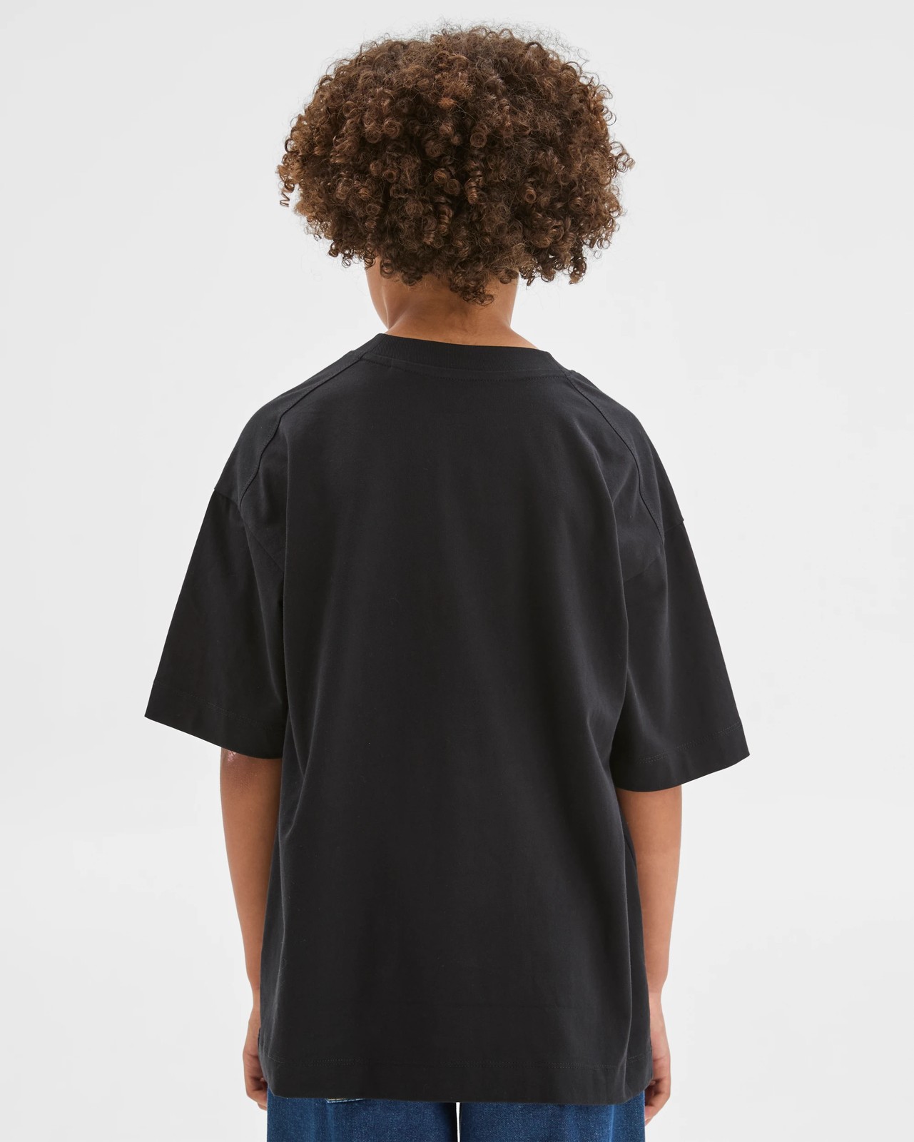 Australian Cotton Oversized Plain T-Shirt - Black 3 of 5