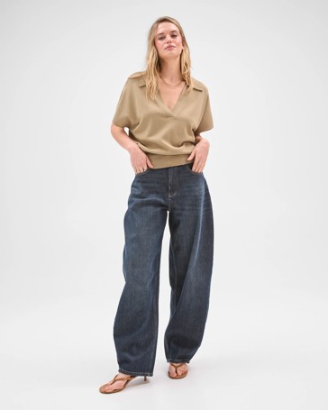 Lily Loves Australian Cotton Blend Bow Leg Denim Jeans
