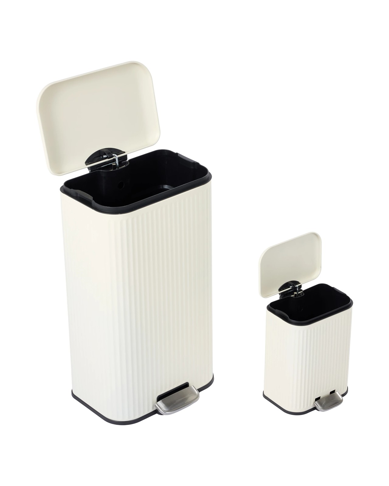 Anko Set of 2 Linear Pedal Bins - White 3 of 6