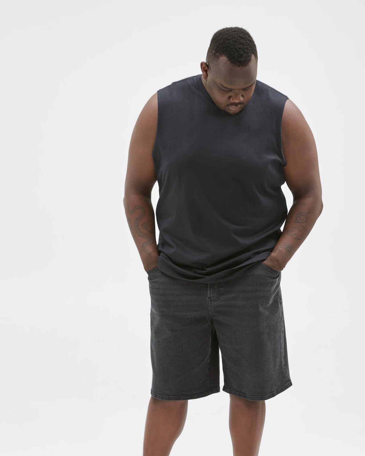 Plus Size Australian Cotton Plain Tank Top - Black 4 of 5