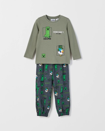 Minecraft Australian Cotton Younger Boys Knit/Flannelette Pyjama Set
