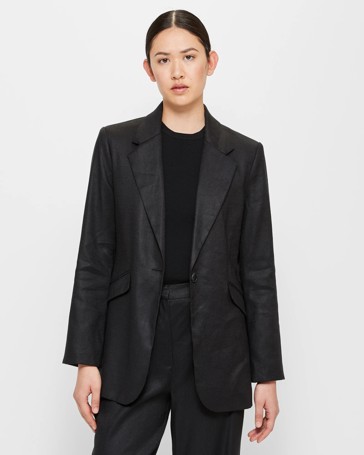 European Linen Blend Tailored Blazer - Preview