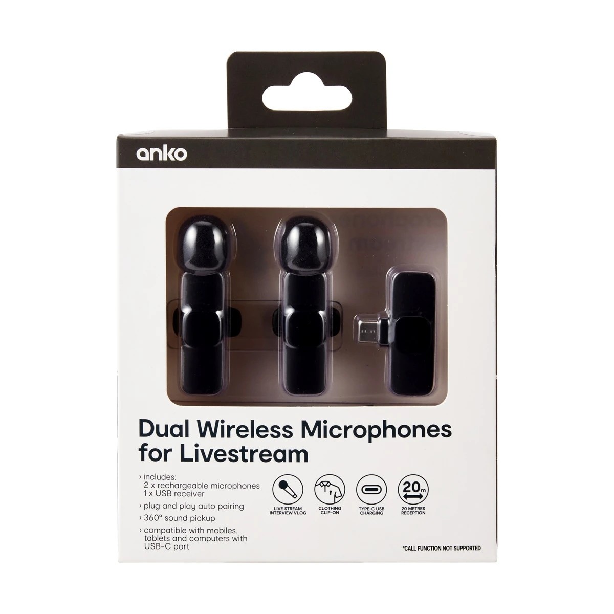 2 Pack Wireless Mini Microphones - Anko 2 of 5