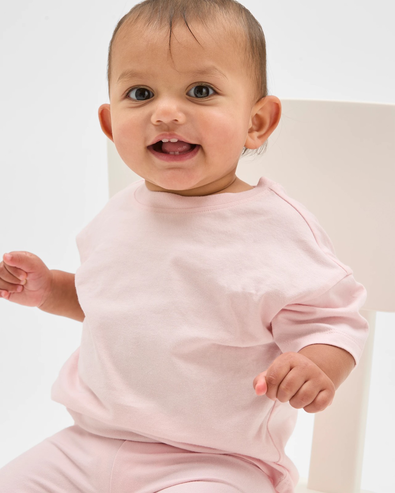 Baby Organic Cotton 3 Pack Relaxed T-Shirts - Pink/Cream/Lilac 2 of 5