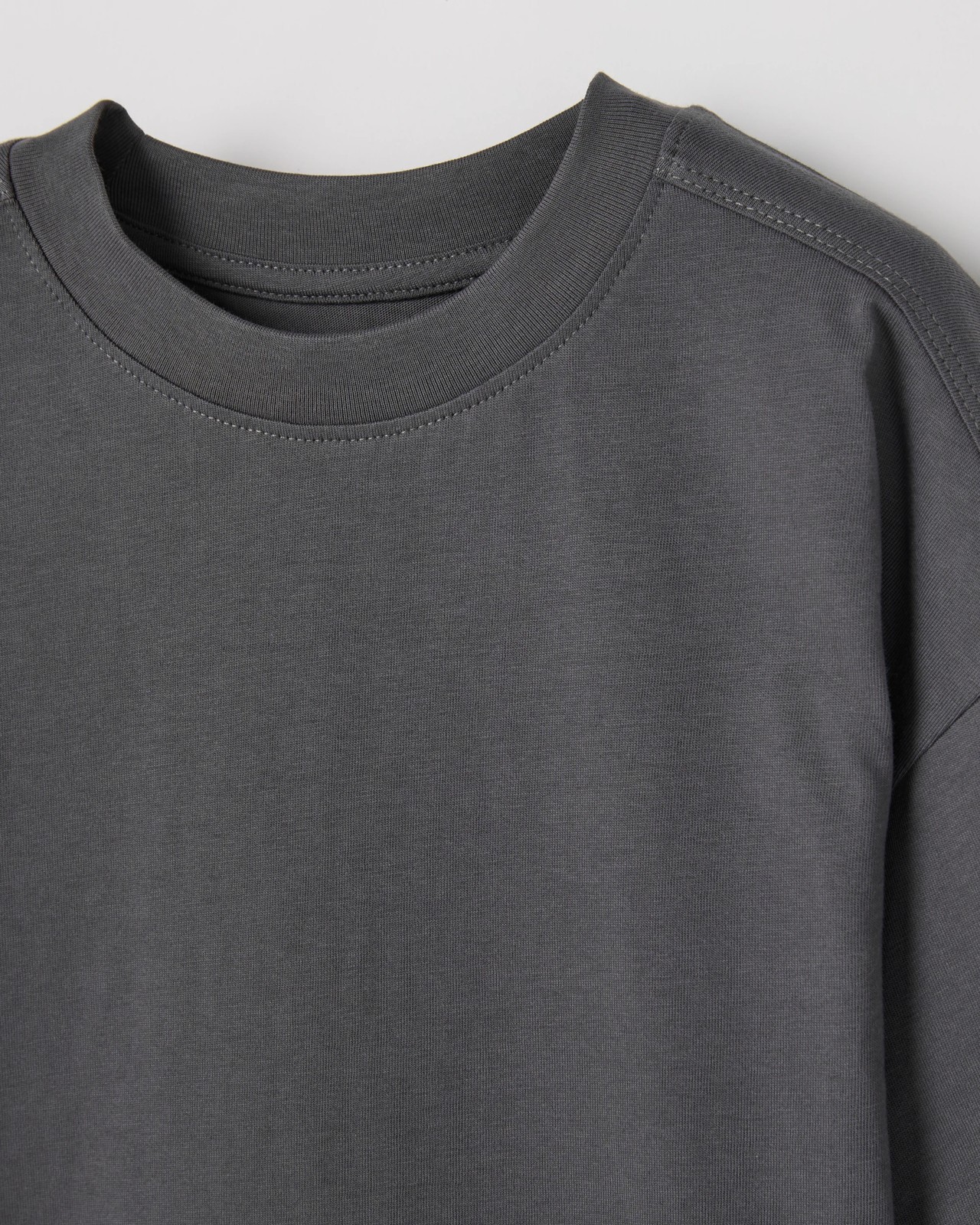 Australian Cotton Oversized Plain T-Shirt - Charcoal 2 of 2
