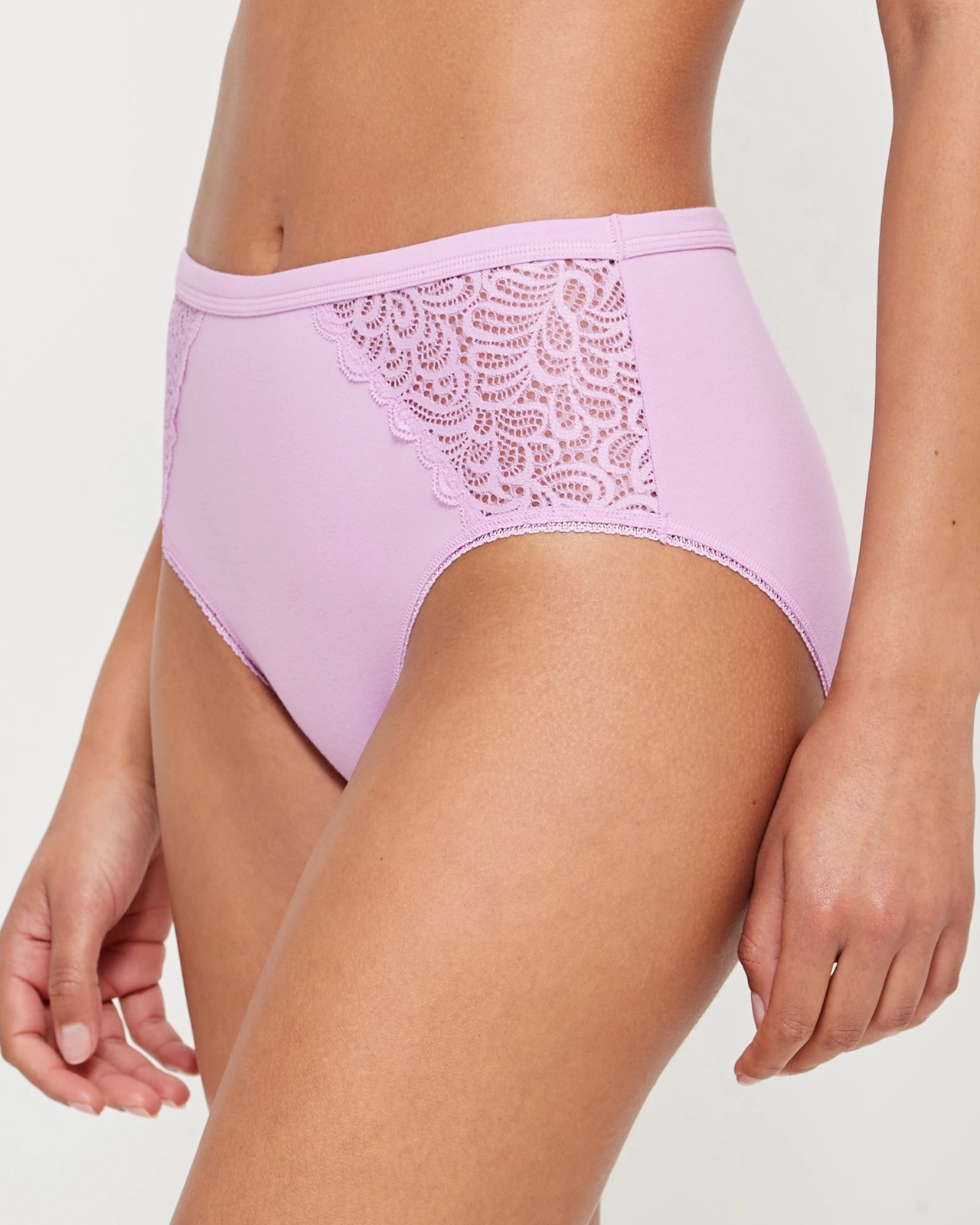 Organic Cotton and Lace Midi Briefs 2 of 3