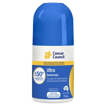 Cancer Council SPF 30+ Ultra Sunscreen 75ml Roll-On