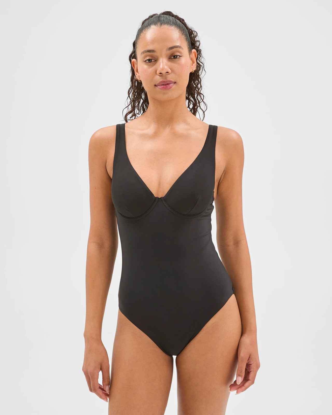 Shape Your Body V-Neck Underwire One Piece Bathers - Black 2 of 6