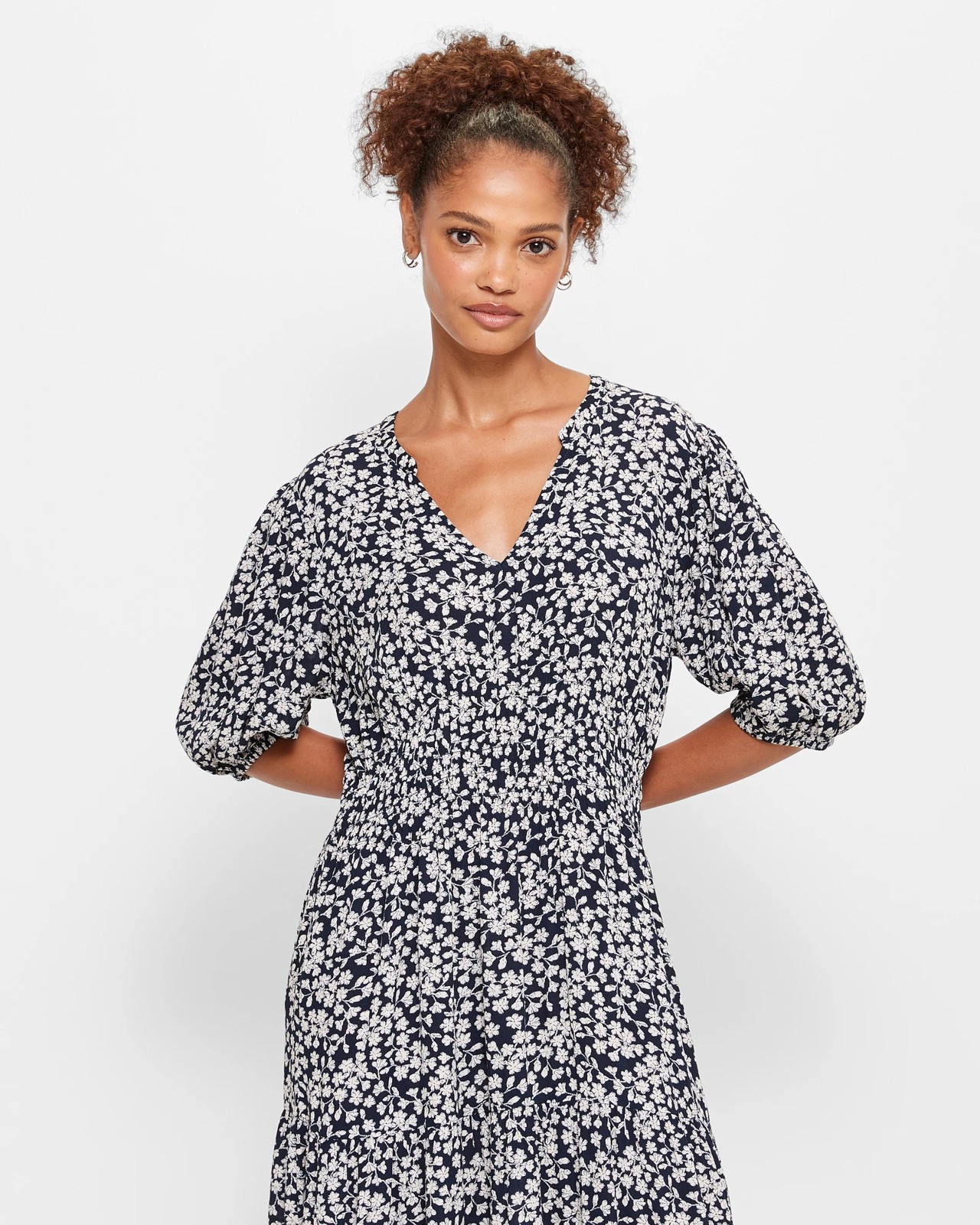 V-Neck Crinkle Midi Dress | Target Australia