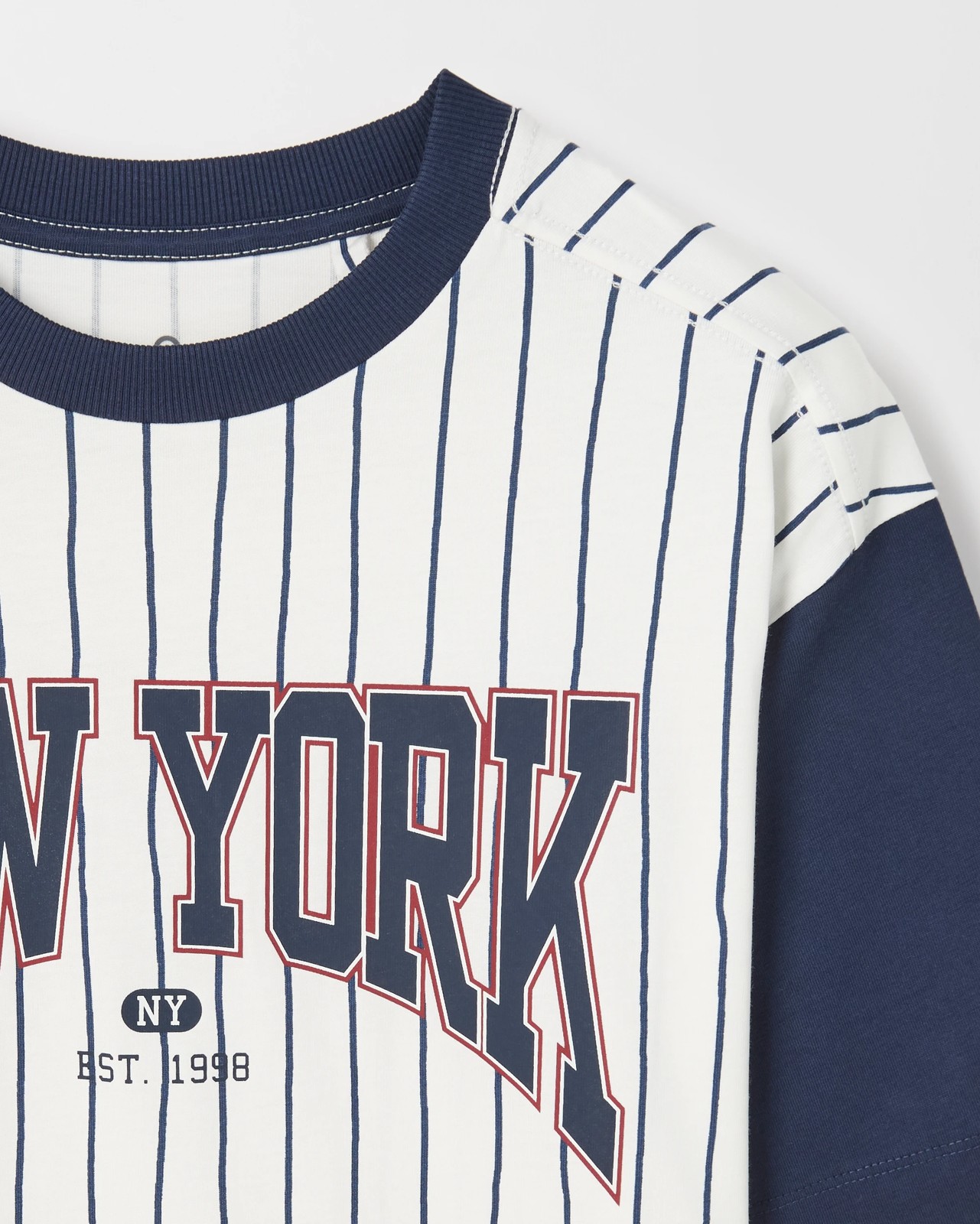 Australian Cotton Graphic Print T-Shirt - Navy Stripe 2 of 2