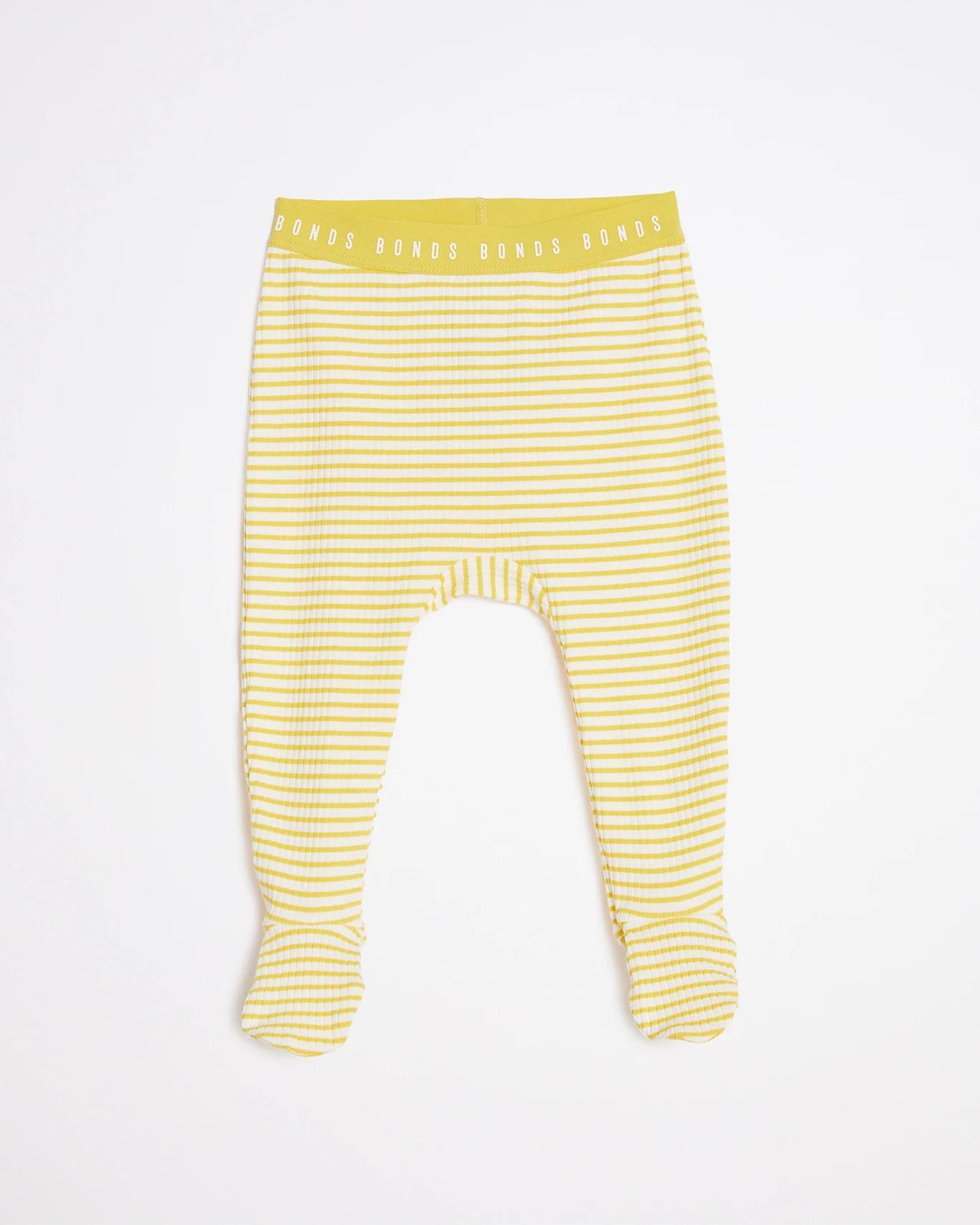 Bonds Baby Rib Stripe Foot Leggings