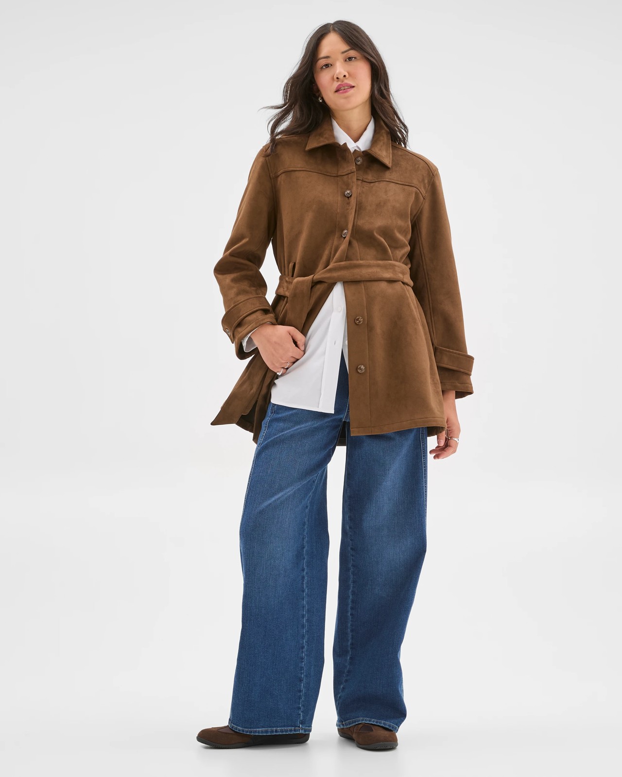 Faux Suede Long Sleeve Jacket 2 of 6