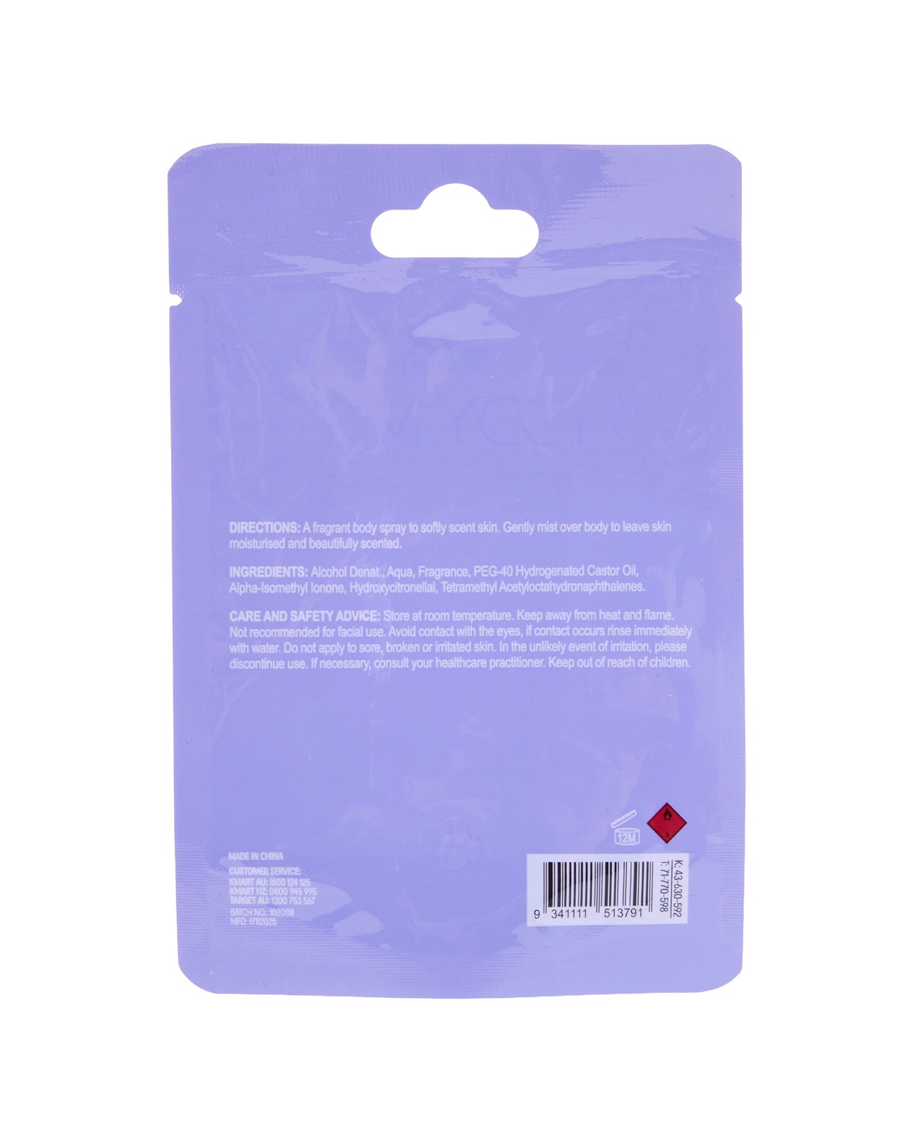 OXX Fragrance Violet Haze Summer Solstice Body Mist 20ml, Bergamot - Vanilla and Sandalwood 6 of 6