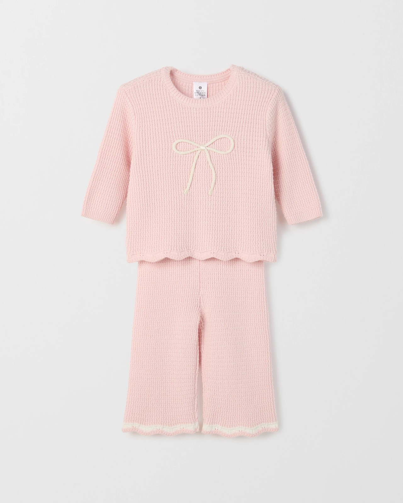 Baby Organic Cotton Knit Top & Pants 2 Piece Set 2 of 4