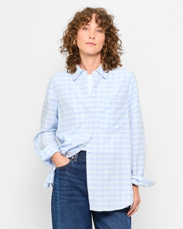 Long Sleeve Textured Check Shirt