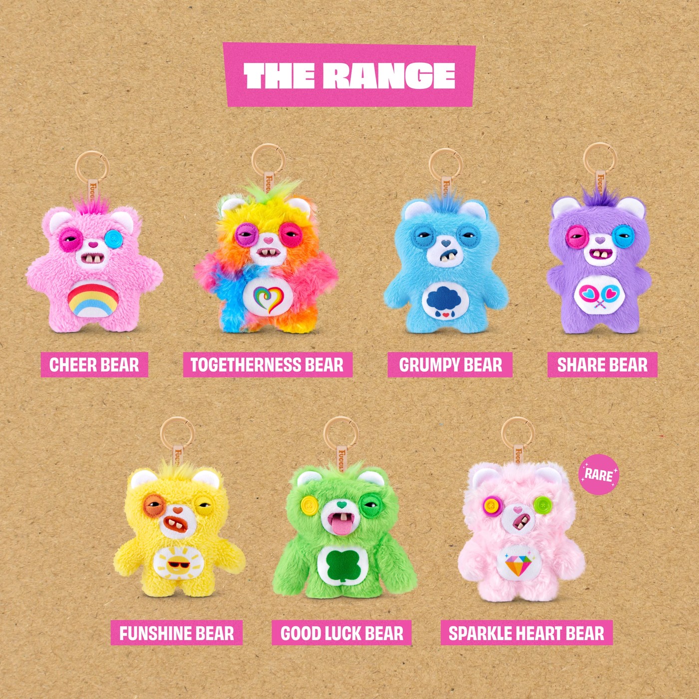 Fuggler Care Bear Keyring 5-inch - Assorted 2 of 6