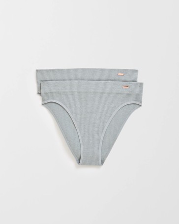 Lily Loves 2 Pack Ribbed Seamfree High Waisted Bikini Briefs