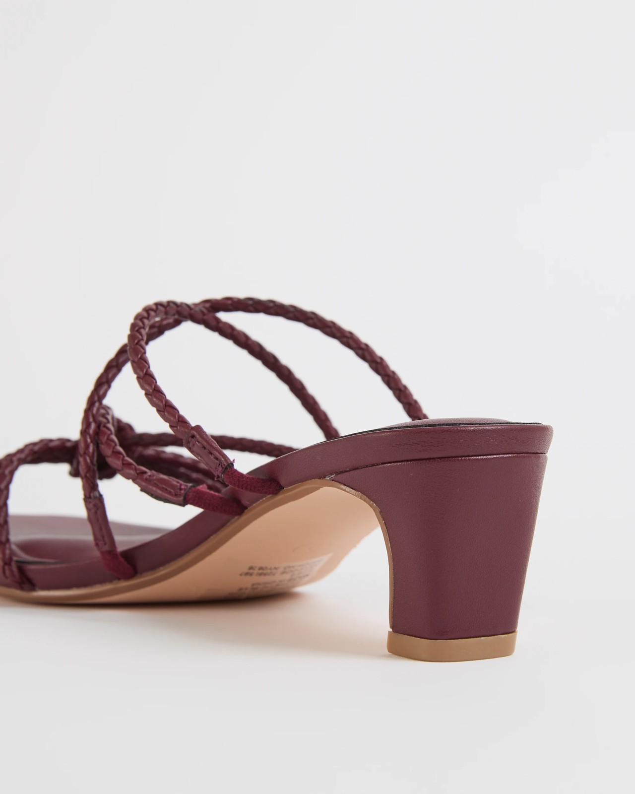 Strappy Low Heels - Sassy - Braided Burgundy 3 of 4