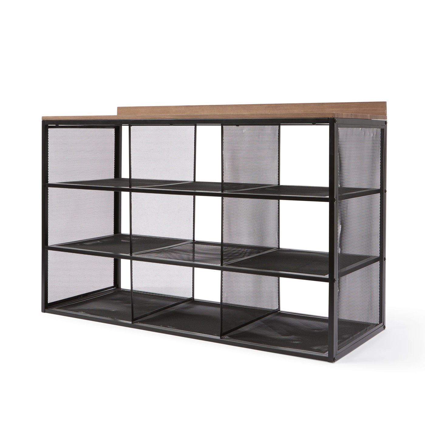 Anko Metal and Walnut Look Shoe Rack 2 of 5
