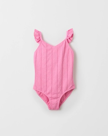 Sleeveless Textured One Piece Swimsuit