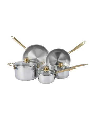 Anko 5 Piece Stainless Steel Tri-Ply Cookware Set
