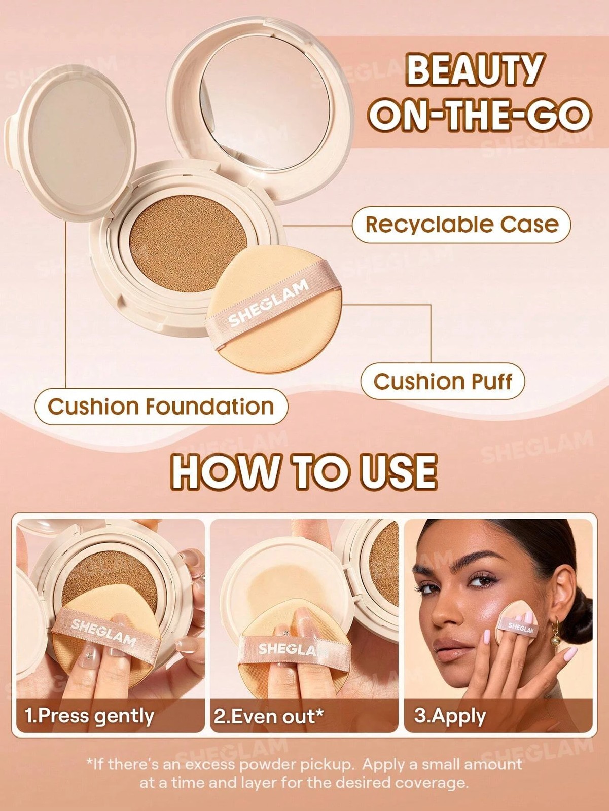 SHEGLAM Lock & Go Long-Lasting Cushion Foundation - Porcelain 5 of 6