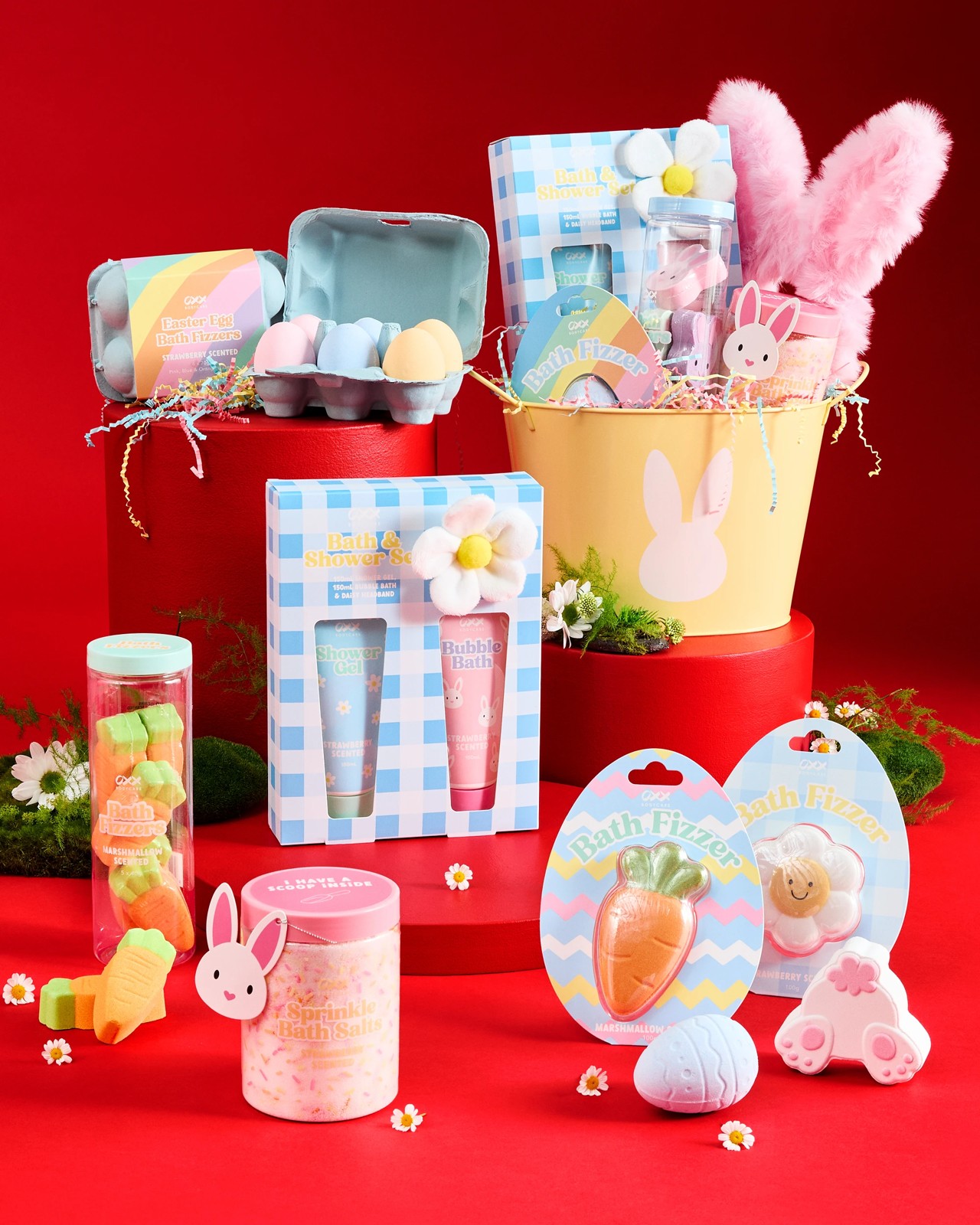 OXX Bodycare 6 Piece Easter Egg Bath Fizzers- Strawberry Scented 6 of 6