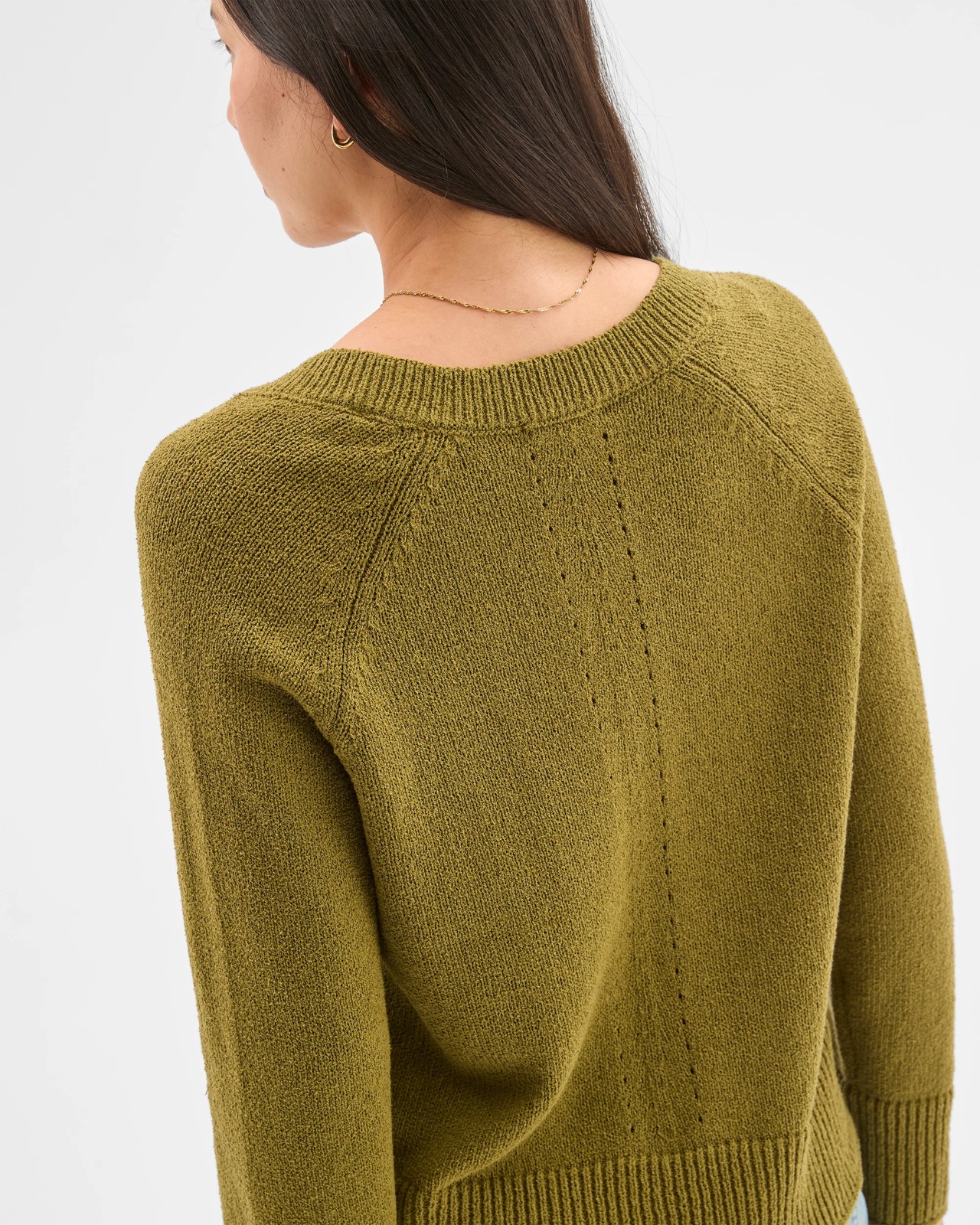 Australian Cotton Blend Boucle V-Neck Jumper 5 of 5