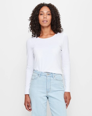 Australian Cotton Long Sleeve Crew T-Shirt