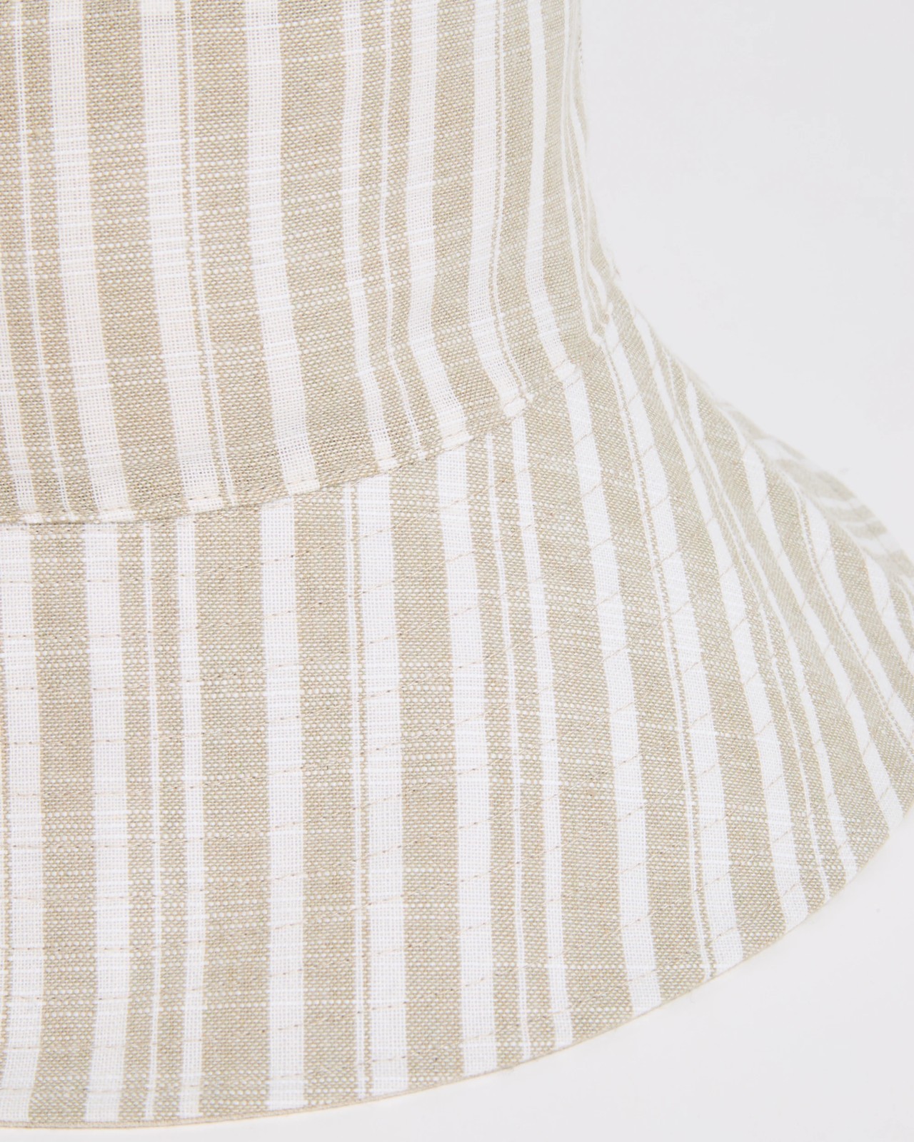 Wide Brim Reversible Bucket Hat - Natural Stripe 3 of 3