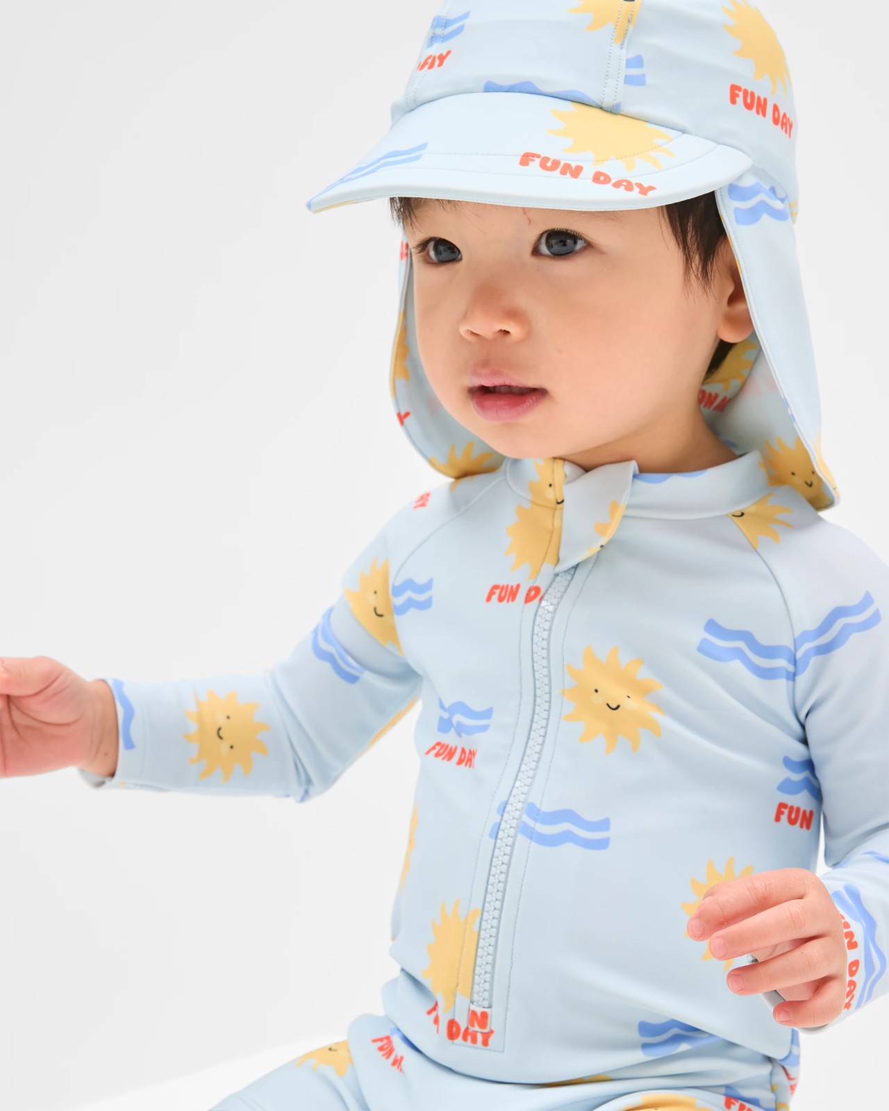 Baby Unitard and Hat 2 Piece Swim Set - Ballad Blue 3 of 5